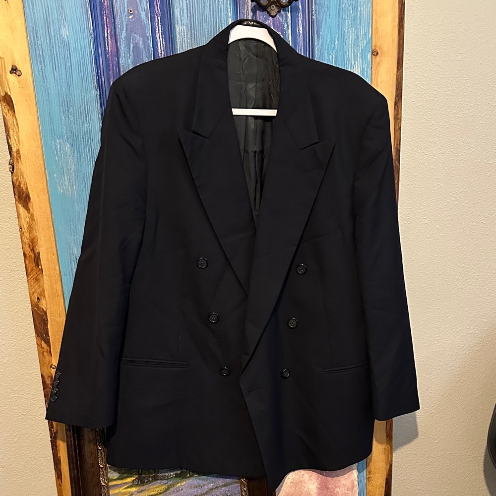 Burberry Classic Black Double-Breasted Blazer Vintage